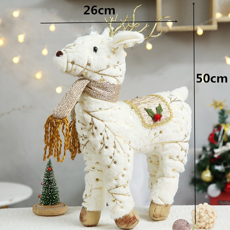 Retractable Xmas Reindeer Doll christmas decoration Navidad Figurine New Year Elk Toys Kid Xmas Gift Christmas tree Ornaments acacuss