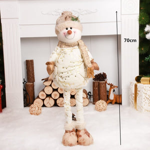 Retractable Xmas Reindeer Doll christmas decoration Navidad Figurine New Year Elk Toys Kid Xmas Gift Christmas tree Ornaments acacuss