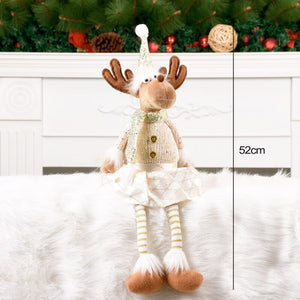 Retractable Xmas Reindeer Doll christmas decoration Navidad Figurine New Year Elk Toys Kid Xmas Gift Christmas tree Ornaments acacuss