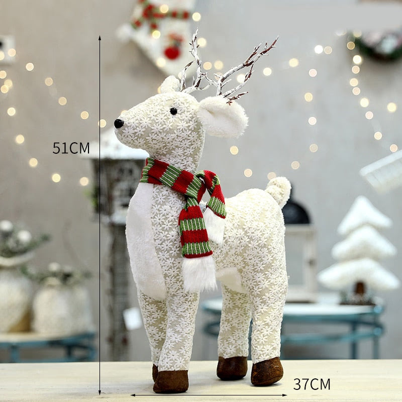 Retractable Xmas Reindeer Doll christmas decoration Navidad Figurine New Year Elk Toys Kid Xmas Gift Christmas tree Ornaments acacuss