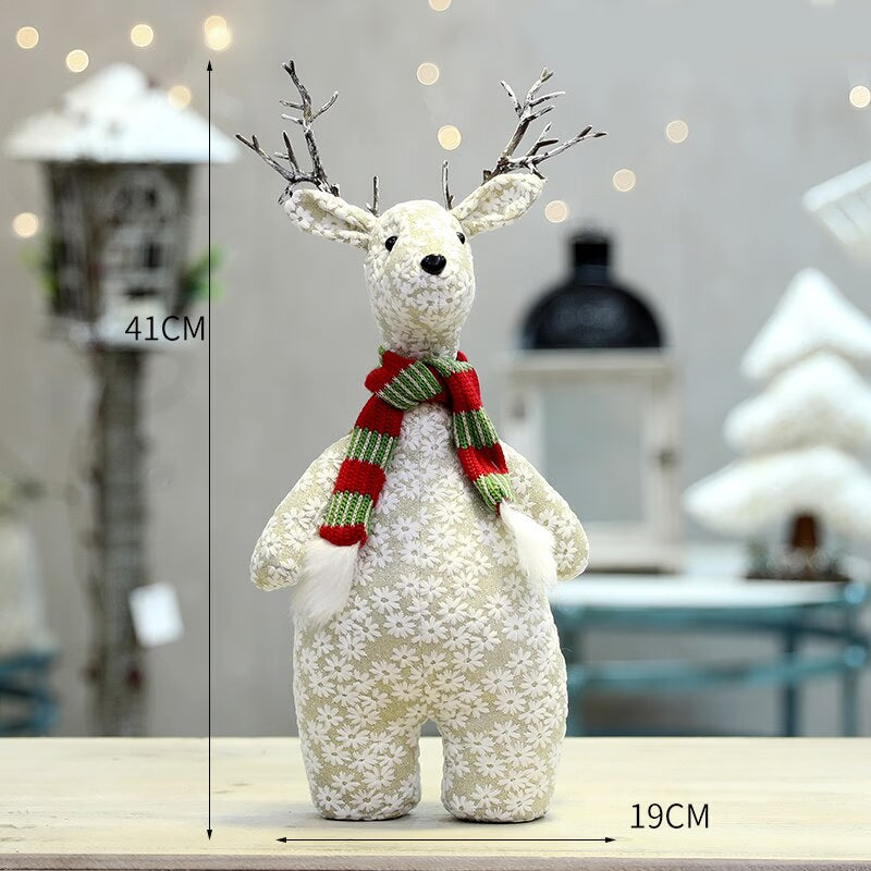 Retractable Xmas Reindeer Doll christmas decoration Navidad Figurine New Year Elk Toys Kid Xmas Gift Christmas tree Ornaments acacuss
