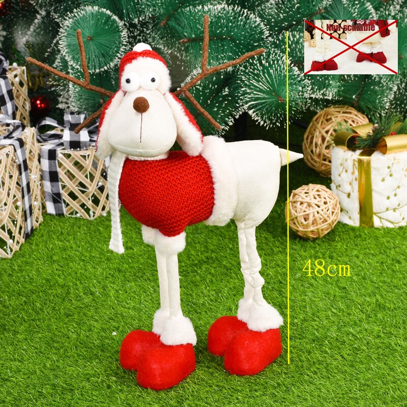 Retractable Xmas Reindeer Doll christmas decoration Navidad Figurine New Year Elk Toys Kid Xmas Gift Christmas tree Ornaments acacuss