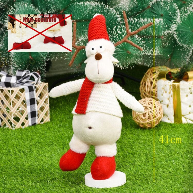 Retractable Xmas Reindeer Doll christmas decoration Navidad Figurine New Year Elk Toys Kid Xmas Gift Christmas tree Ornaments acacuss
