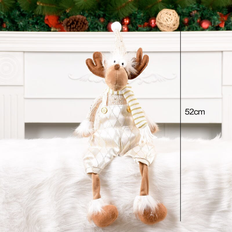 Retractable Xmas Reindeer Doll christmas decoration Navidad Figurine New Year Elk Toys Kid Xmas Gift Christmas tree Ornaments acacuss