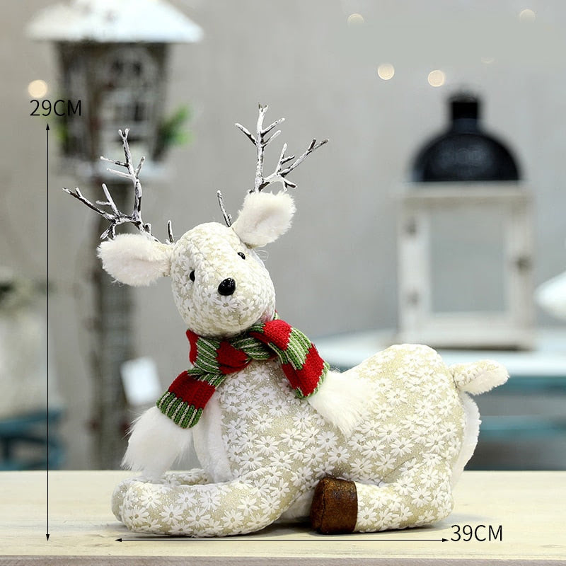 Retractable Xmas Reindeer Doll christmas decoration Navidad Figurine New Year Elk Toys Kid Xmas Gift Christmas tree Ornaments acacuss