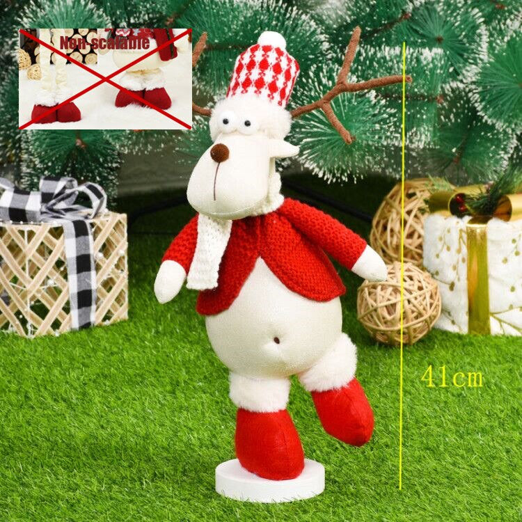 Retractable Xmas Reindeer Doll christmas decoration Navidad Figurine New Year Elk Toys Kid Xmas Gift Christmas tree Ornaments acacuss