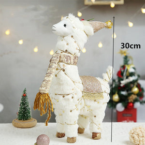 Retractable Xmas Reindeer Doll christmas decoration Navidad Figurine New Year Elk Toys Kid Xmas Gift Christmas tree Ornaments acacuss