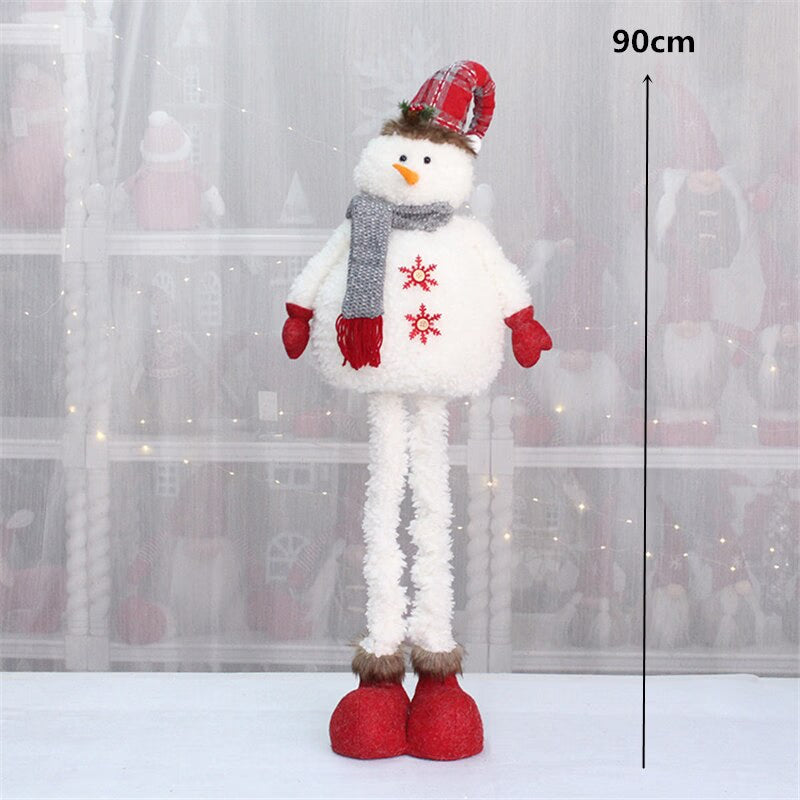 Retractable Xmas Reindeer Doll christmas decoration Navidad Figurine New Year Elk Toys Kid Xmas Gift Christmas tree Ornaments acacuss