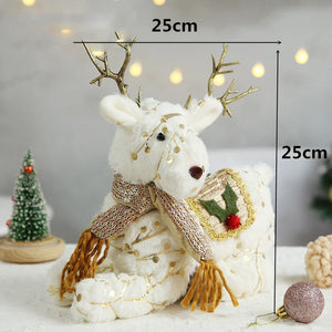 Retractable Xmas Reindeer Doll christmas decoration Navidad Figurine New Year Elk Toys Kid Xmas Gift Christmas tree Ornaments acacuss
