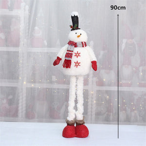 Retractable Xmas Reindeer Doll christmas decoration Navidad Figurine New Year Elk Toys Kid Xmas Gift Christmas tree Ornaments acacuss