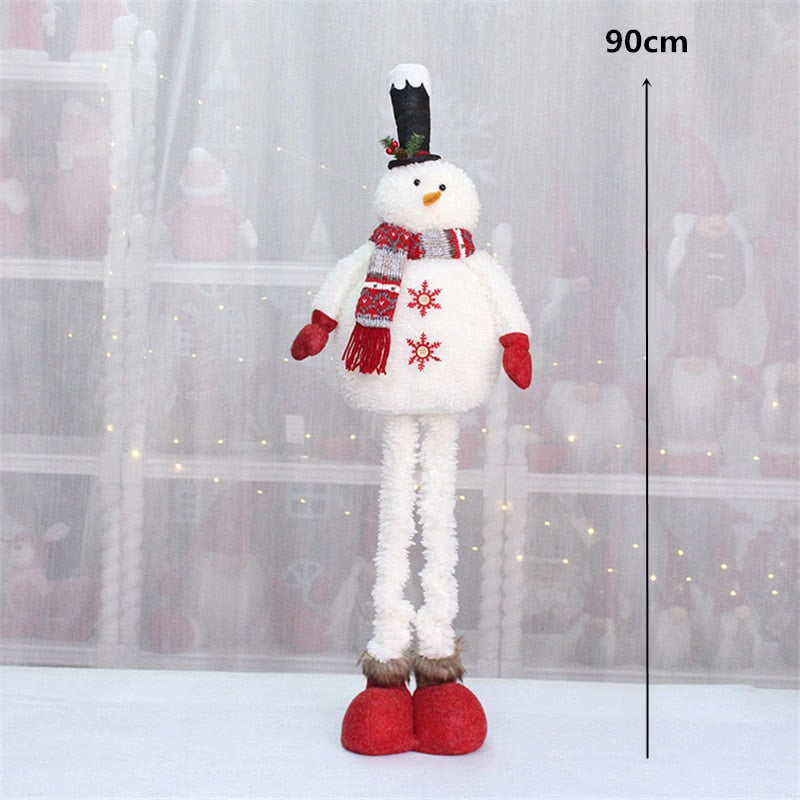 Retractable Xmas Reindeer Doll christmas decoration Navidad Figurine New Year Elk Toys Kid Xmas Gift Christmas tree Ornaments acacuss