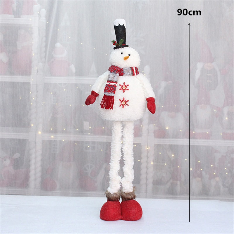 Retractable Xmas Reindeer Doll christmas decoration Navidad Figurine New Year Elk Toys Kid Xmas Gift Christmas tree Ornaments acacuss
