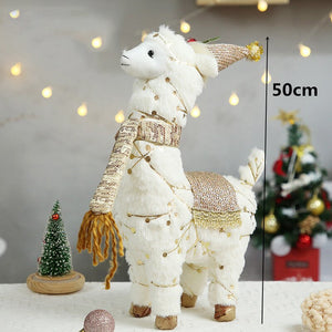 Retractable Xmas Reindeer Doll christmas decoration Navidad Figurine New Year Elk Toys Kid Xmas Gift Christmas tree Ornaments acacuss