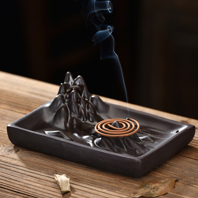 Retro Backflow Incense Burner Creative Ceramic Line Zen Incense Burner Home Teahouse DecorateDecoration acacuss
