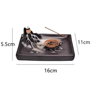Retro Backflow Incense Burner Creative Ceramic Line Zen Incense Burner Home Teahouse DecorateDecoration acacuss