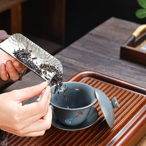 Retro Ceramic Gaiwan Wood-fired Ancient Pottery Tea Bowl Pipa Deer Pattern Tea Cup Kungfu Teaware Kitchen Drinking Tool 190ml acacuss