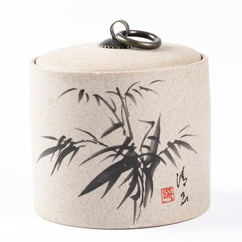 Retro Ceramic Storage Jars Household Tea Cans Moisture-proof Sealed Jars Household Living Room Tea Table Decoration Tea Sets acacuss