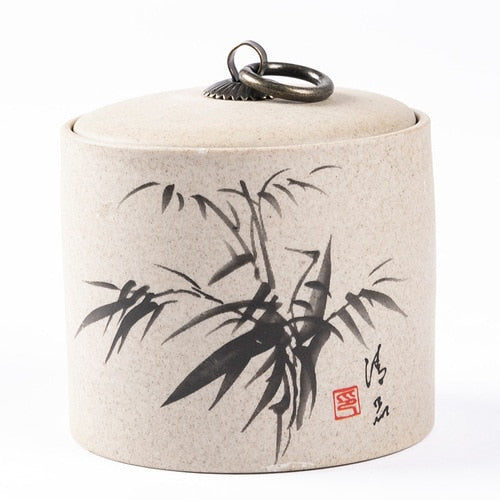 Retro Ceramic Storage Jars Household Tea Cans Moisture-proof Sealed Jars Household Living Room Tea Table Decoration Tea Sets acacuss