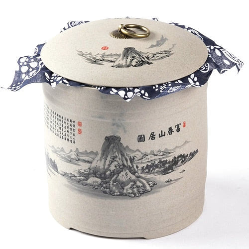 Retro Ceramic Storage Jars Household Tea Cans Moisture-proof Sealed Jars Household Living Room Tea Table Decoration Tea Sets acacuss