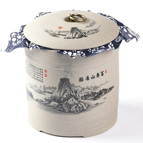 Retro Ceramic Storage Jars Household Tea Cans Moisture-proof Sealed Jars Household Living Room Tea Table Decoration Tea Sets acacuss
