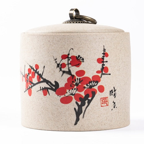 Retro Ceramic Storage Jars Household Tea Cans Moisture-proof Sealed Jars Household Living Room Tea Table Decoration Tea Sets acacuss