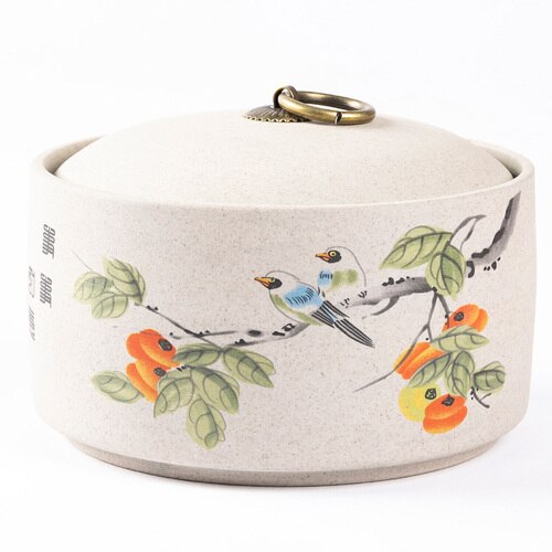Retro Ceramic Storage Jars Household Tea Cans Moisture-proof Sealed Jars Household Living Room Tea Table Decoration Tea Sets acacuss