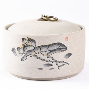 Retro Ceramic Storage Jars Household Tea Cans Moisture-proof Sealed Jars Household Living Room Tea Table Decoration Tea Sets acacuss