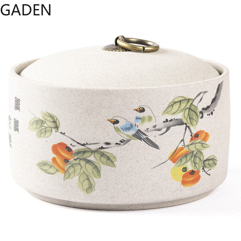 Retro Ceramic Storage Jars Household Tea Cans Moisture-proof Sealed Jars Household Living Room Tea Table Decoration Tea Sets acacuss