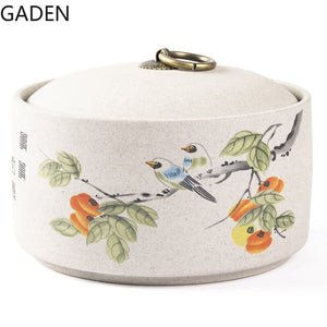 Retro Ceramic Storage Jars Household Tea Cans Moisture-proof Sealed Jars Household Living Room Tea Table Decoration Tea Sets acacuss