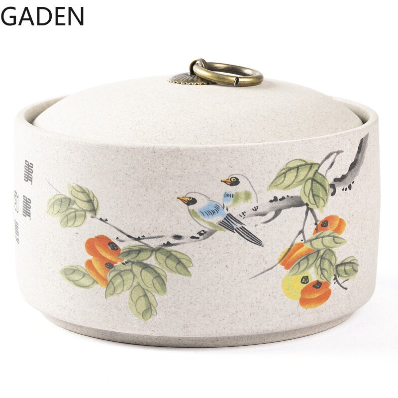 Retro Ceramic Storage Jars Household Tea Cans Moisture-proof Sealed Jars Household Living Room Tea Table Decoration Tea Sets acacuss