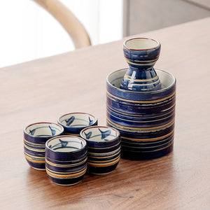 Retro Ceramic Wine Set Liquor Glass Wine Dispenser Japanese Sake Set Cup Pot Warmer Drinkware Spirits Barware Wedding Gifts acacuss