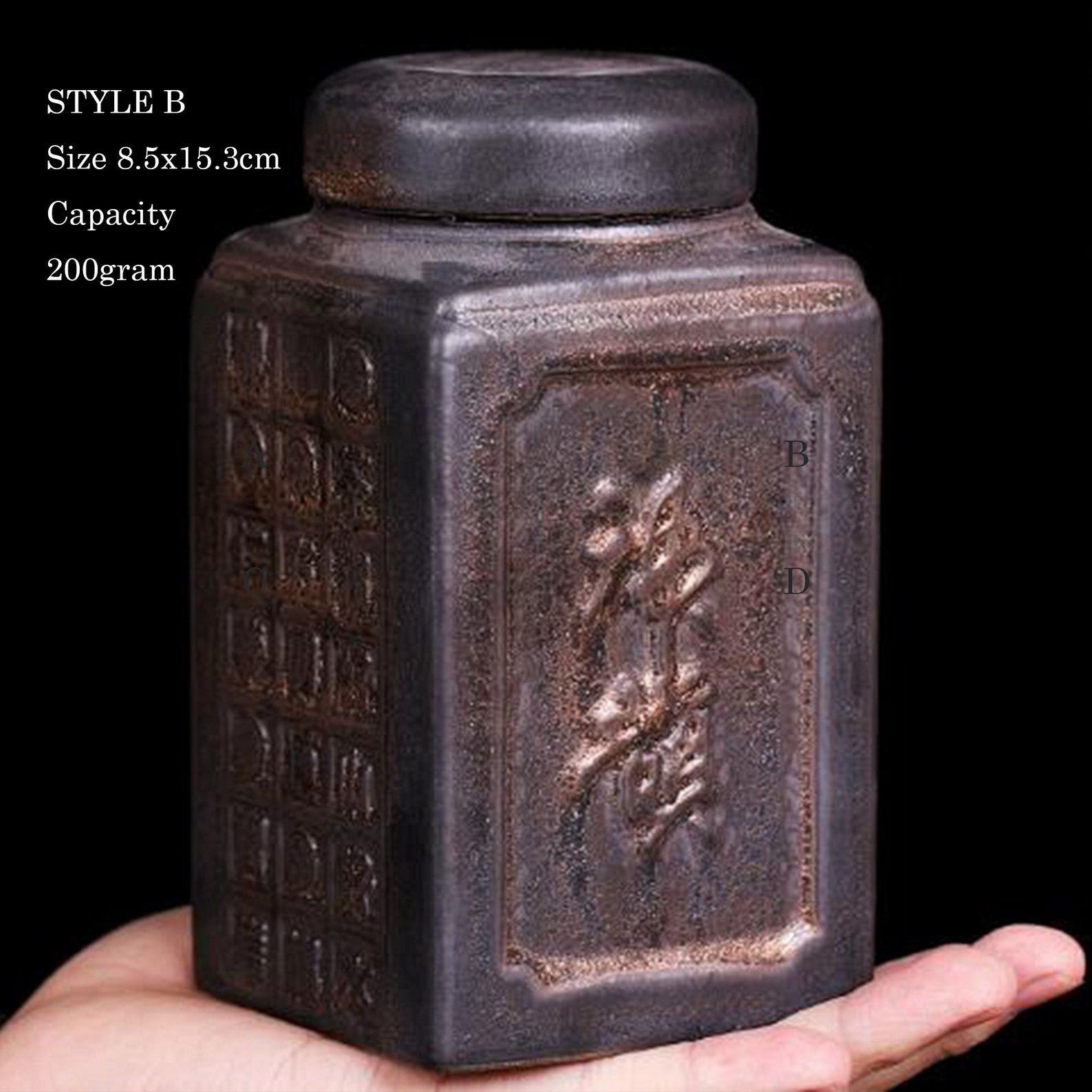 ACACUSS Ceramic Tea Caddy Retro Gilt Sealed Household Moisture-proof | Gong Fu Can | Candy Can | Handmade Tea Ceremony Accessories - ACACUSS