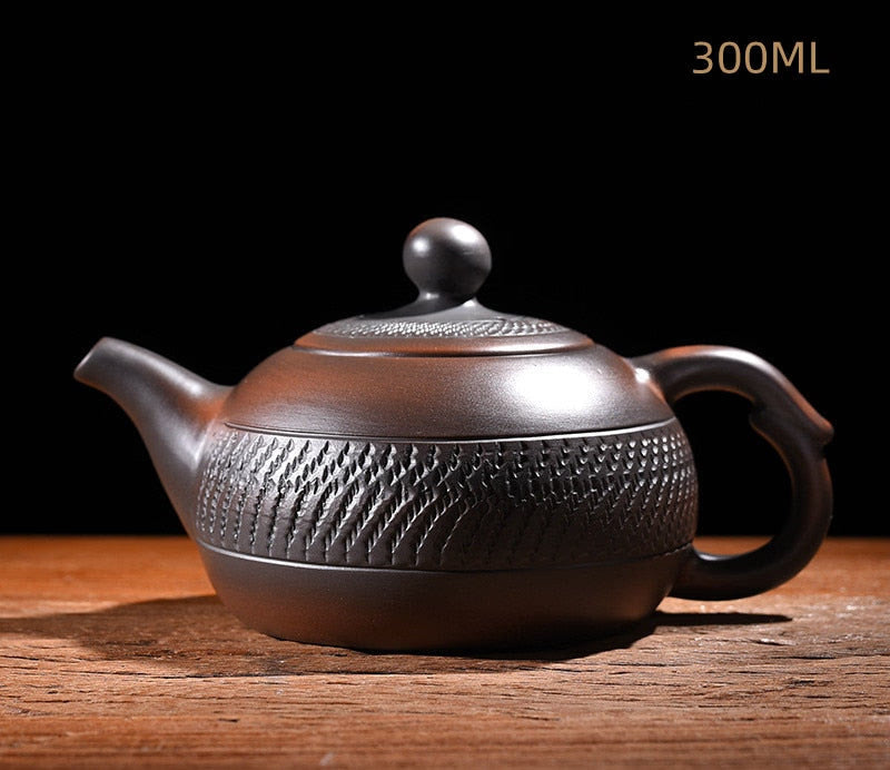 Retro High-end Purple Pottery Teapot Ceramic Household Purple Clay Single Pot Kung Fu Tea Set Jump Knife Pure Handmade Teapot acacuss