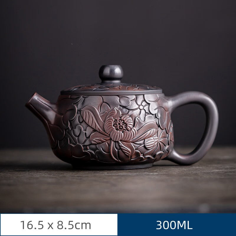 Retro High-end Purple Pottery Teapot Ceramic Household Purple Clay Single Pot Kung Fu Tea Set Jump Knife Pure Handmade Teapot acacuss