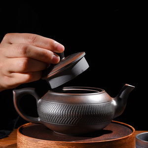 Retro High-end Purple Pottery Teapot Ceramic Household Purple Clay Single Pot Kung Fu Tea Set Jump Knife Pure Handmade Teapot acacuss