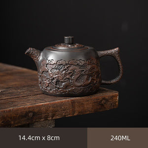 Retro High-end Purple Pottery Teapot Ceramic Household Purple Clay Single Pot Kung Fu Tea Set Jump Knife Pure Handmade Teapot acacuss