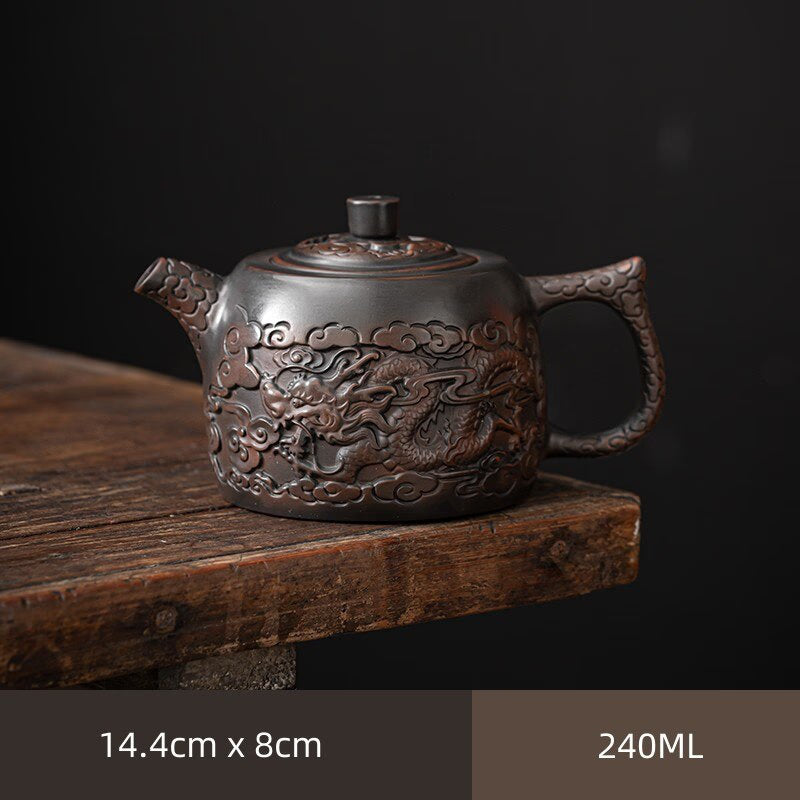 Retro High-end Purple Pottery Teapot Ceramic Household Purple Clay Single Pot Kung Fu Tea Set Jump Knife Pure Handmade Teapot acacuss