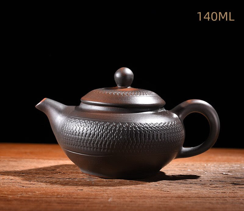 Retro High-end Purple Pottery Teapot Ceramic Household Purple Clay Single Pot Kung Fu Tea Set Jump Knife Pure Handmade Teapot acacuss