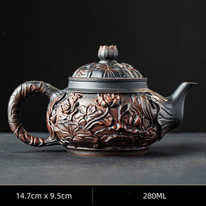 Retro High-end Purple Pottery Teapot Ceramic Household Purple Clay Single Pot Kung Fu Tea Set Jump Knife Pure Handmade Teapot acacuss