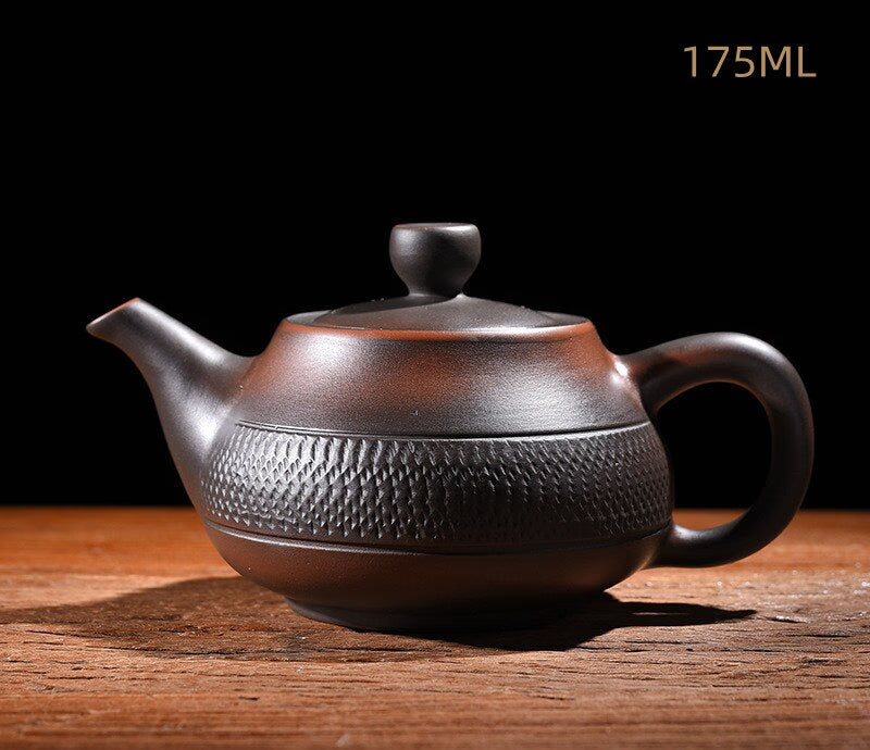 Retro High-end Purple Pottery Teapot Ceramic Household Purple Clay Single Pot Kung Fu Tea Set Jump Knife Pure Handmade Teapot acacuss