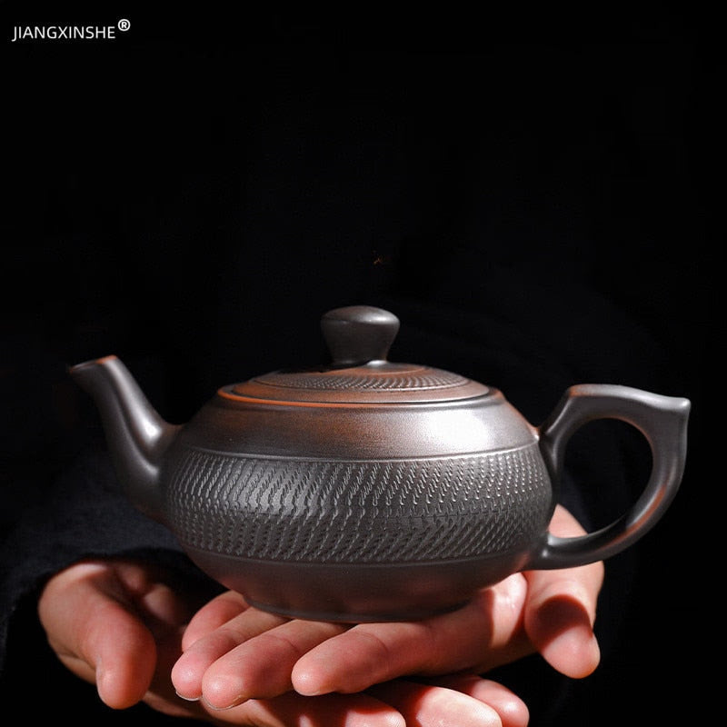 Retro High-end Purple Pottery Teapot Ceramic Household Purple Clay Single Pot Kung Fu Tea Set Jump Knife Pure Handmade Teapot acacuss