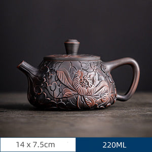 Retro High-end Purple Pottery Teapot Ceramic Household Purple Clay Single Pot Kung Fu Tea Set Jump Knife Pure Handmade Teapot acacuss