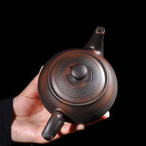 Retro High-end Purple Pottery Teapot Ceramic Household Purple Clay Single Pot Kung Fu Tea Set Jump Knife Pure Handmade Teapot acacuss
