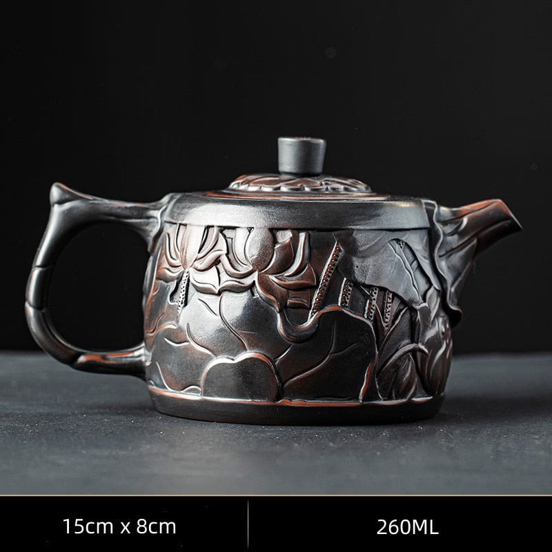 Retro High-end Purple Pottery Teapot Ceramic Household Purple Clay Single Pot Kung Fu Tea Set Jump Knife Pure Handmade Teapot acacuss