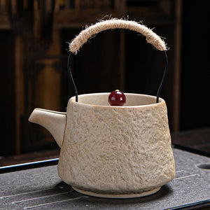 Retro Japanese Kungfu teapot ceramic tea set coarse ceramic beam teapot single pot convenient teapot wholesale acacuss