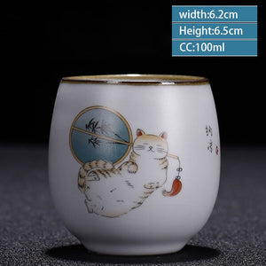 Retro Ru Kiln Ceramic Teacup Coffee Cup Handmade Tea Bowl Chinese Tea Set Accessories Master Teacup Drinkware Supplies 100ml acacuss