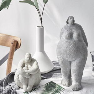 Retro Style Abstract Fat Lady Figurines Woman Statue Tabletop Resin Living Home Sculpture Ornaments Creative Figures Decoration acacuss
