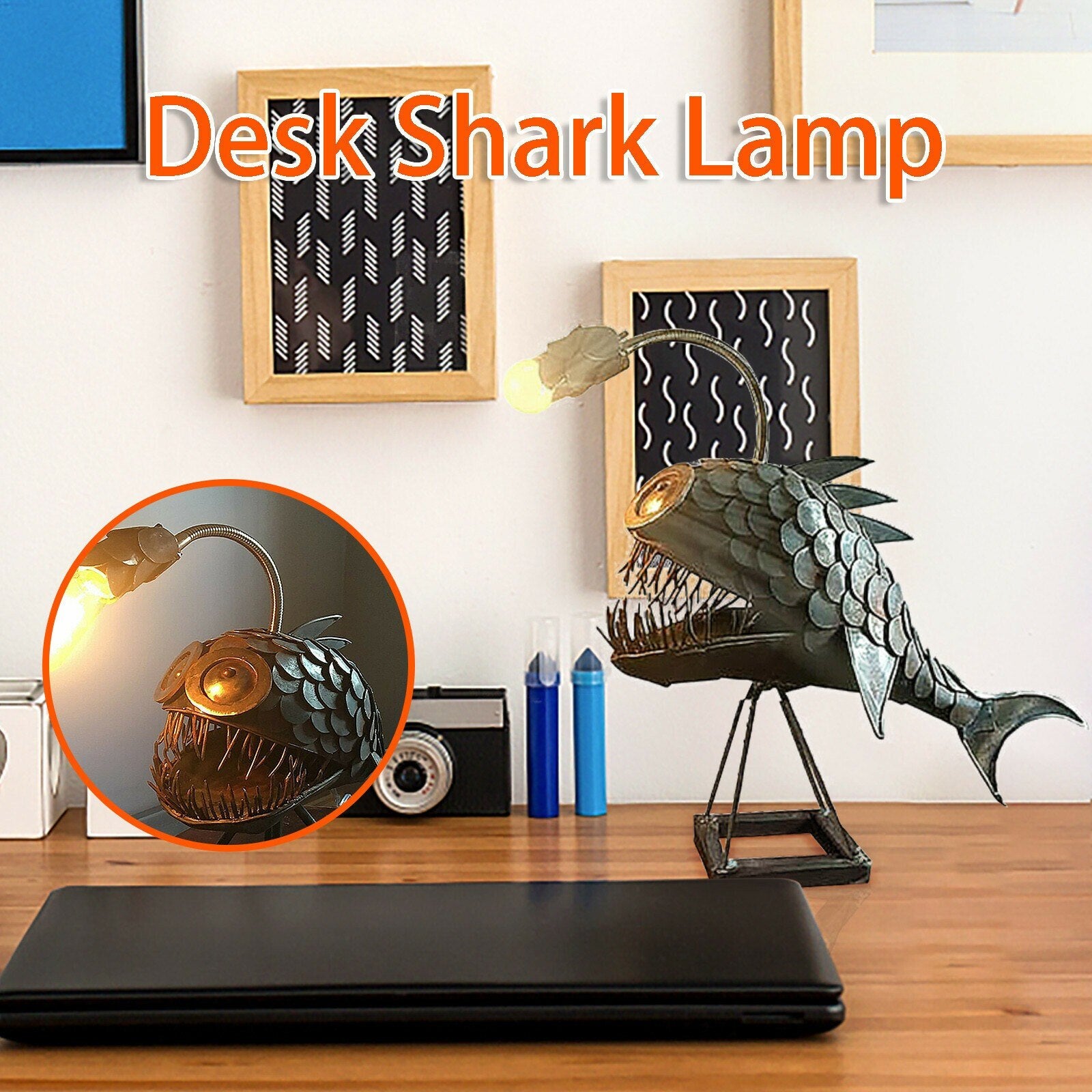 Fly-Dream Pesce Pesce Lamp, USB Ricaricabile Regolabile Desktop Metallo Scrivania Luce Artigianale Handmade Casa Soggiorno Decorazione Simulazione opere d'arte Fly-Dream Pesce Pesce Lamp, USB Ricaricabile Regolabile Desktop Metallo Scrivania Luce Artigianale Handmade Casa Soggiorno Decorazione Simulazione opere d'arte