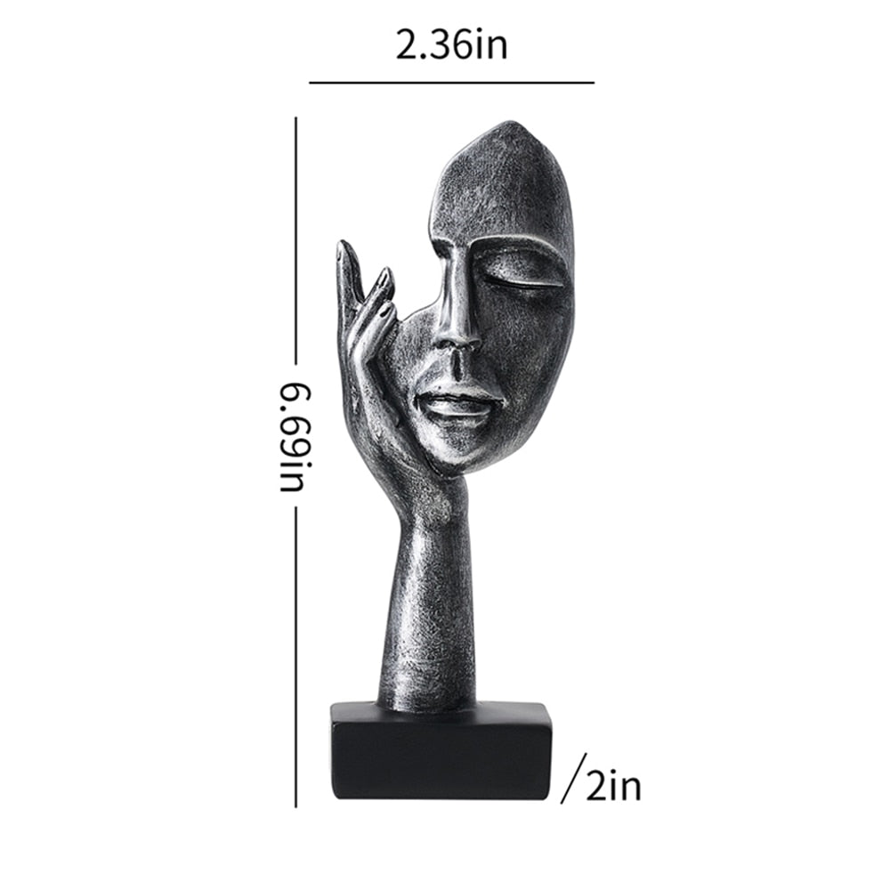 Retro Thinker Desk Accessories Human Face Ornaments for Home Sculptures &amp; Figurines Room Decoration Aesthetic Collectible Crafts acacuss