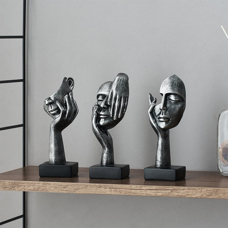 Retro Thinker Desk Accessories Human Face Ornaments for Home Sculptures &amp; Figurines Room Decoration Aesthetic Collectible Crafts acacuss